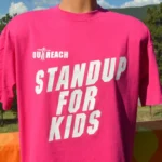 vintage 90s t shirt glow in the dark STAND UP homeless charity tee XL Large pink