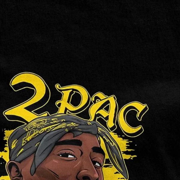 2PAC Rapper T-Shirt Summer Musician Yellow Y2K Funny T Shirts Pure Cotton Hip Hop Tshirt For CoupleShort-Sleeve Design Top Tees