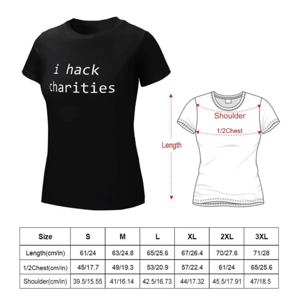 i hack charities T-Shirt summer tops cute tops tees shirts graphic tees plus size t shirts for Women loose fit