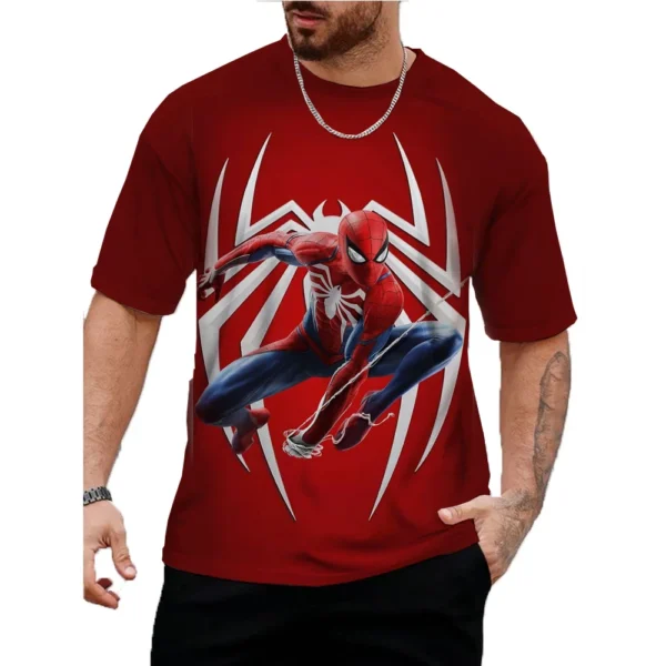 Marvel Summer Men Spider-Man T-Shirt Marvel Comics Tops Tees Male Casual Stylish Short Sleeve Clothing Fashion Trend Streetwear