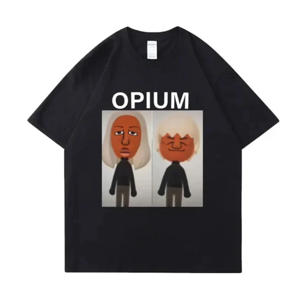 OPIUM Ken Carson Destroy Lonely T-Shirt Funny Wii Characters Meme Graphic T Shirts Men Cartoon Print T-shirt Male Tops 50604