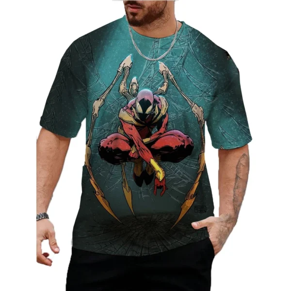 Marvel Summer Men Spider-Man T-Shirt Marvel Comics Tops Tees Male Casual Stylish Short Sleeve Clothing Fashion Trend Streetwear