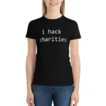 i hack charities T-Shirt summer tops cute tops tees shirts graphic tees plus size t shirts for Women loose fit