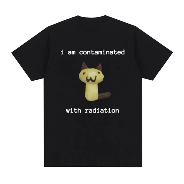 I have been contaminated. Interesting cat memory T-shirt. Summer women's humorous loose size T-shirt. Street clothing