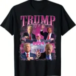 Take America Back Daddy’s Home Trump Pink Bootleg Style T-Shirt 2024 -DJT -Trump -Trump Survived -USA Freedom -Donald J. Trump