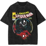 Vintage Spider-Man Comic T Shirts Merch Spiderman Loose Tees for Men Women 100% Cotton T-shirts