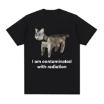 I have been contaminated. Interesting cat memory T-shirt. Summer women’s humorous loose size T-shirt. Street clothing