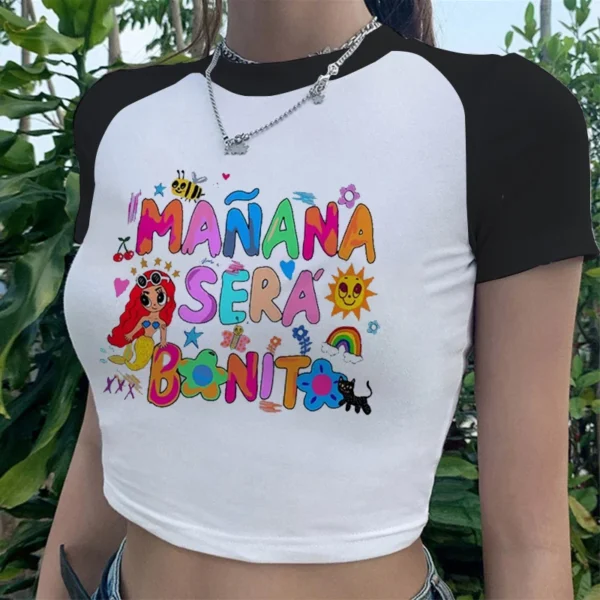 Manana Sera Bonito Woman Short Sleeve Karol G Merch Music Tomorrow Will Be Nice Crop Tops T Shirt Trending Sirena Tee Streetwear