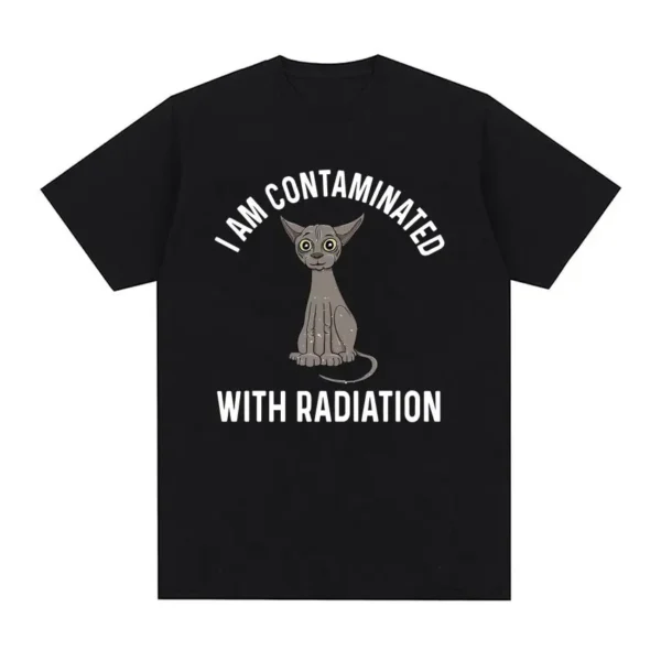 I have been contaminated. Interesting cat memory T-shirt. Summer women's humorous loose size T-shirt. Street clothing