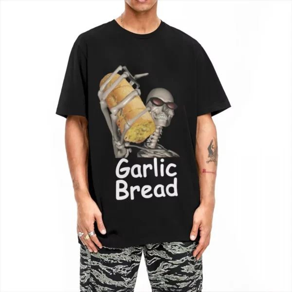 Summer Couple T-Shirt Garlic Bread T Shirts Fashion Funny Skeleton Men Tshirt Summer Tees Y2K Women Funny Design Cotton Clothes