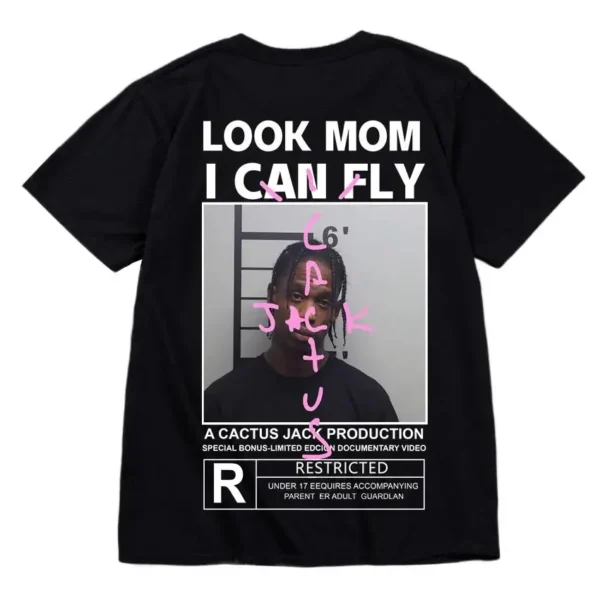 HOT SALE Cactus Jack T-shirt High Quality Cotton Men Women LOOK MOM I CAN FLY Tee ASTROWORLD Hip Hop Short Sleeve Tshirts Tops