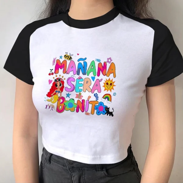 Manana Sera Bonito Woman Short Sleeve Karol G Merch Music Tomorrow Will Be Nice Crop Tops T Shirt Trending Sirena Tee Streetwear