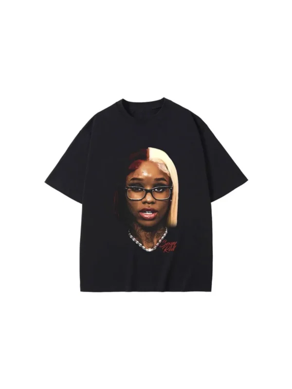 Rapper Sexyy Red Nicki Minaj Face Graphic Print T-shirt Men Women Hip Hop Casual Oversized Tee Male Fashion Trend Streetwear7789