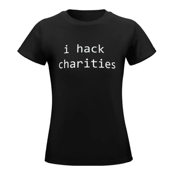 i hack charities T-Shirt summer tops cute tops tees shirts graphic tees plus size t shirts for Women loose fit