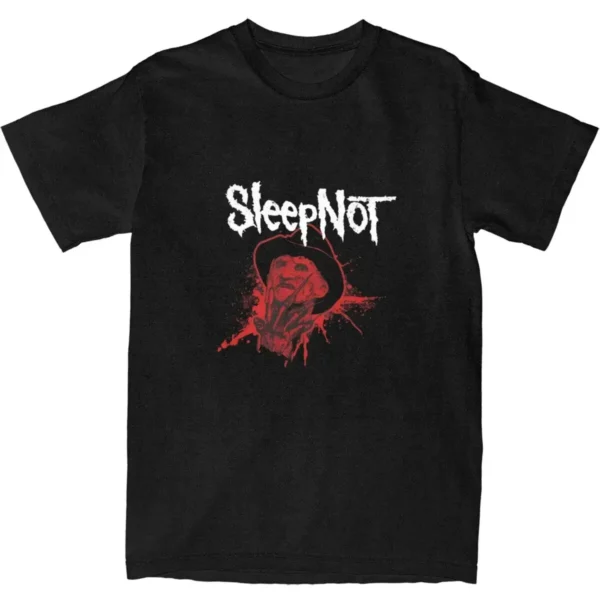 Men's T Shirt Sleep Not T-Shirts Leisure Funny Horror Movie Summer Tee Shirt Y2K Retro Casual Cotton Tops Gift Idea