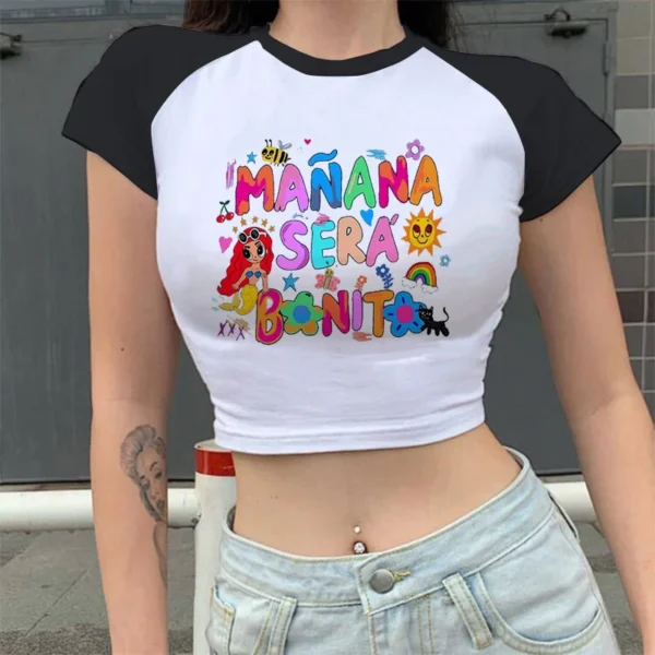 Manana Sera Bonito Woman Short Sleeve Karol G Merch Music Tomorrow Will Be Nice Crop Tops T Shirt Trending Sirena Tee Streetwear