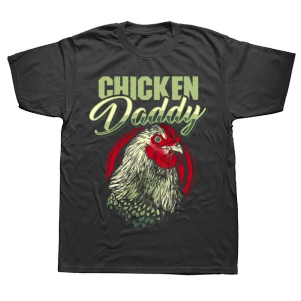 Chicken Daddy Dad Farmer Farmer T-Shirt Hen Chick Farm Father Tees Humorous Funny Husband Gift Apparel Mens Clothes Short Sleeve