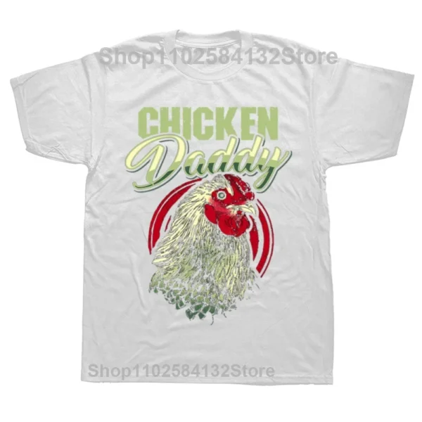 Chicken Daddy Dad Farmer Farmer T-Shirt Hen Chick Farm Father Tees Humorous Funny Husband Gift Apparel Mens Clothes Short Sleeve