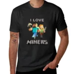 I love miners T-Shirt for a boy korean fashion plain anime clothes heavyweight t shirts for men