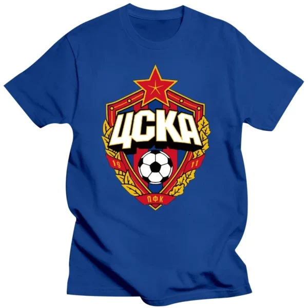 Phiking Designer T Shirt The Central Cska Moscow Russia LOGO T Shirt Top Lycra Cotton Men T Shirt New Design High Quality