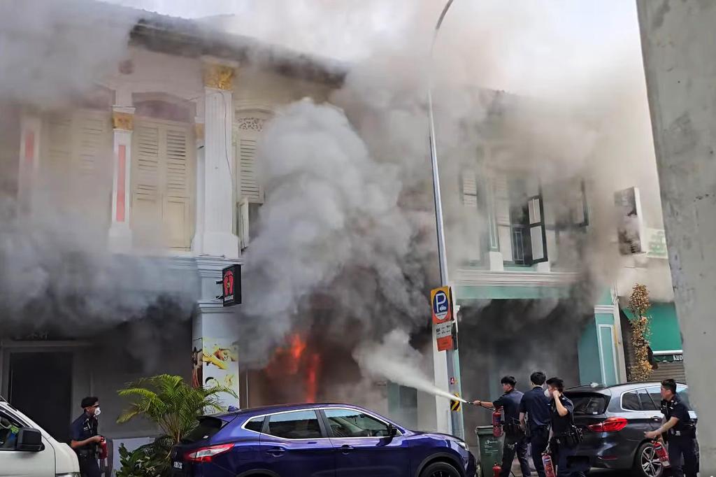 Three units were closed due to fire in a double-storey shop in Little India