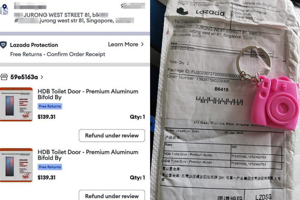 A man spent 265 yuan to buy the toilet door online and received the keychain