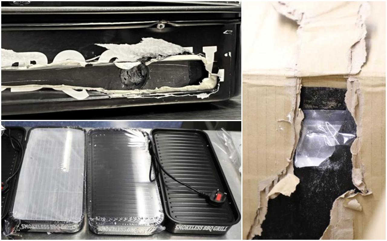 Australian Border Enforcement Law Enforcement Office law enforcement officers found 40 kilograms of drugs from two abandoned suitcases. (Provided by the Australian Federal Police and Australian Border Enforcement Agency)