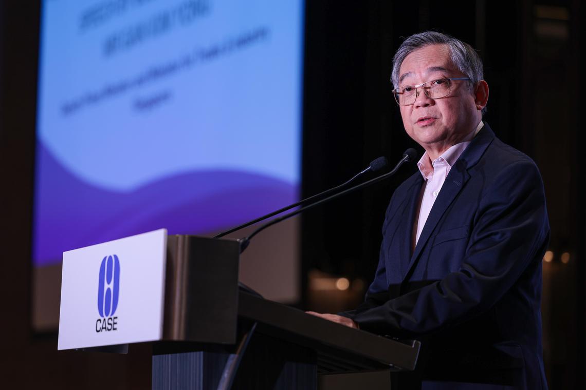 In his speech, Yan Jinyong said that as part of the pilot plan, the Singapore Competition and Consumer Commission will conduct a market survey to collect feedback on consumer display and benefits of unit prices. (Photo by Li Guanwei)